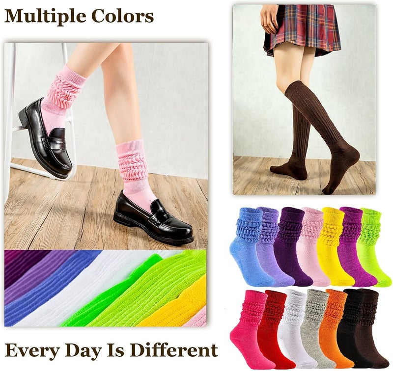 Flydo Store Womens Slouch Sock Scrunch Socks Soft Long Boot Socks for Women Stacked High Sock 2-3 PACK - Image 4